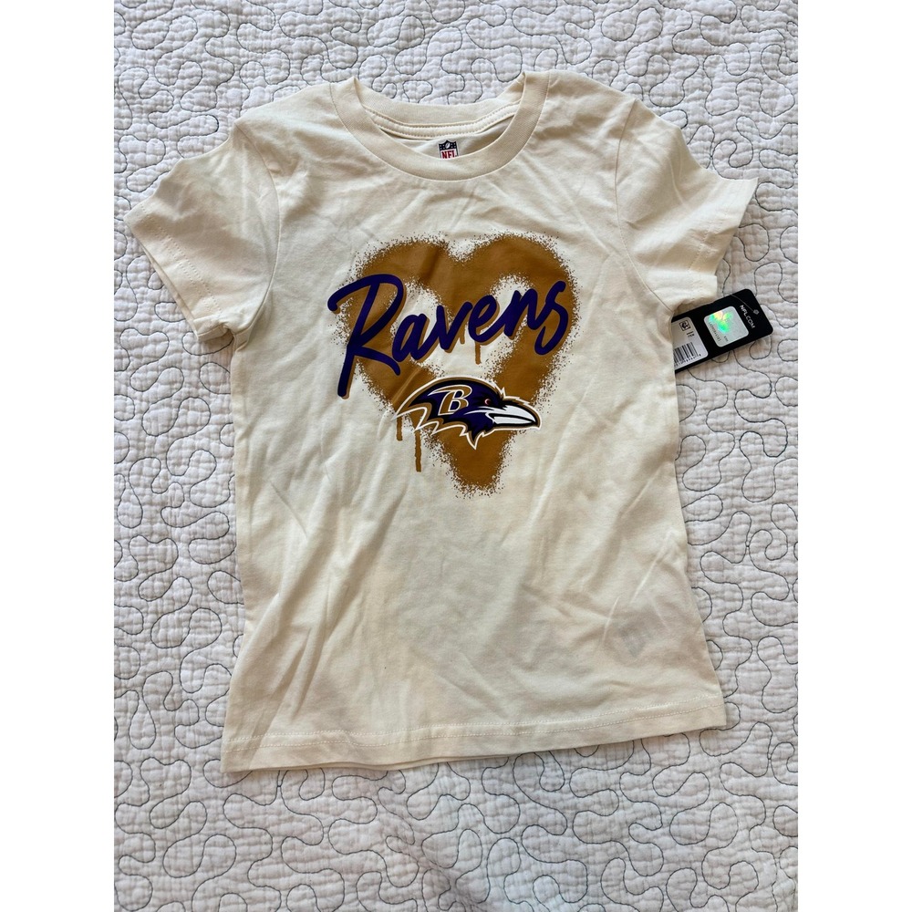 NFL Baltimore Ravens Girls Heart Graphic T-Shirt Size 6X